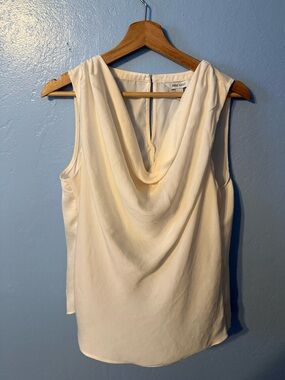 Nine West Ivory Drape Neck Sleeveless Top